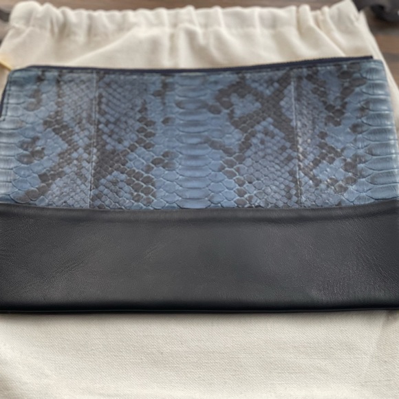 Celine calf skin python black clutch bag with dust bag - Picture 8 of 9